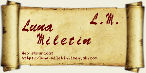 Luna Miletin vizit kartica